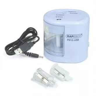 Električno šiljilo Rapesco PS12 2 rupe plavi USB kabel