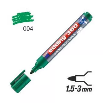 Marker Edding 360 na bijeloj ploči zeleni okrugli vrh 1,5-3 mm