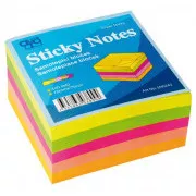 Samoljepljivi blok 75x75mm 5 neon boja 5x80 listova Auro