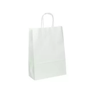 Papirna vrećica 24x11x33cm bijela uvijena uha Papirna vrećica 24x11x33cm bijela uvijena uha