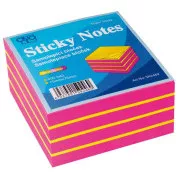 Samoljepljivi blok 75x75mm ružičasto-žuti neon 400 listova Auro
