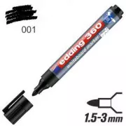 Marker Edding 360 na bijeloj ploči crni okrugli vrh 1,5-3mm