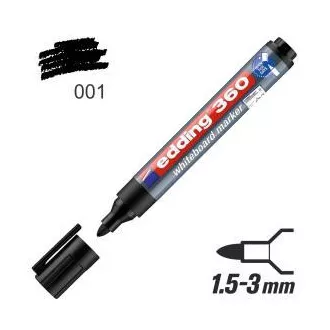 Marker Edding 360 na bijeloj ploči crni okrugli vrh 1,5-3mm Marker Edding 360 na bijeloj ploči crni okrugli vrh 1,5-3mm