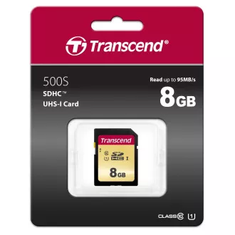 TRANSCEND SDHC kartica 8 GB 500S, UHS-I U1 (P: 95 / W: 60 MB / s) TRANSCEND SDHC kartica 8 GB 500S, UHS-I U1 (P: 95 / W: 60 MB / s)