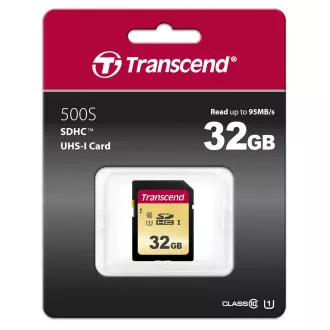 TRANSCEND SDHC kartica 32 GB 500S, UHS-I U1 (P: 95 / W: 60 MB / s)