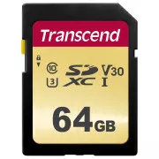 TRANSCEND SDXC kartica 64 GB 500S, UHS-I U3 V30 (P: 95 / Š: 60 MB / s)