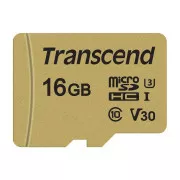 TRANSCEND MicroSDHC kartica 16GB 500S, UHS-I U3 V30 + adapter