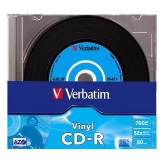 VERBATIM CD-R (paket od 10) Slim / Vinyl / DLP / 52x / 700 MB