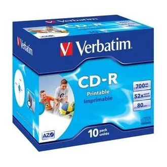 VERBATIM CD-R (paket od 10) Jewel / za ispis / DLP / 52x / 700 MB