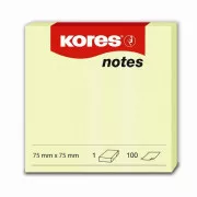 Samoljepljivi blok 75x75mm žuti 100 listova Kores
