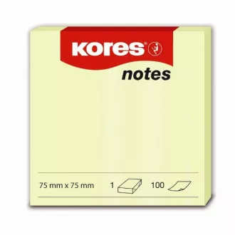 Samoljepljivi blok 75x75mm žuti 100 listova Kores Samoljepljivi blok 75x75mm žuti 100 listova Kores