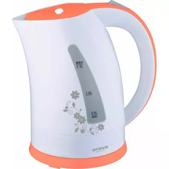 Orava VK-3417 P električno kuhalo za vodu, 2000 W, 1,7 l, automatsko isključivanje, bijelo/narančasto