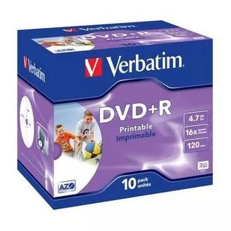 VERBATIM DVD + R (10-paket) za ispis / Jewel / 16x / 4,7 GB