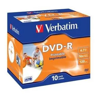 VERBATIM DVD-R (10 paketa) za ispis / 16x / 4,7 GB / Jewel