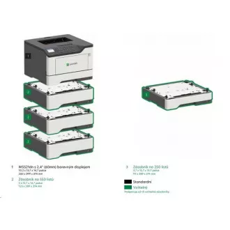 LEXMARK crno-bijeli pisač MS521dn A4, 44ppm, 512MB, LCD, obostrani, USB 2.0, LAN