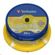 VERBATIM DVD + RW (25-paket) vreteno / 4x / DLP / 4,7 GB