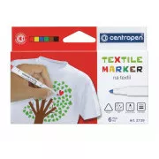 Marker Centropen 2739/6 za tekstil 6 boja cilindrični vrh 3,5 mm