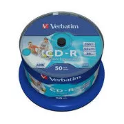 VERBATIM CD-R (paket od 50) vreteno / inkjet ispis / 52x / 700 MB / bez ID marke
