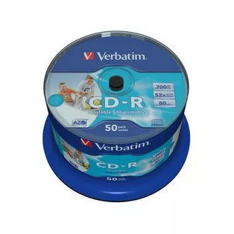 VERBATIM CD-R (paket od 50) vreteno / inkjet ispis / 52x / 700 MB / bez ID marke