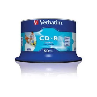 VERBATIM CD-R (paket od 50) vreteno / inkjet ispis / 52x / 700 MB / bez ID marke