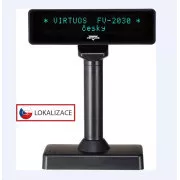 Virtuos VFD zaslon za kupce Virtuos FV-2030B 2x20 9mm, serijski, crni