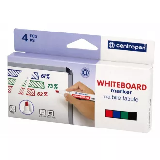 Centropen 8569/4 marker za bijelu ploču 4 boje s klinastim vrhom 1-4,5 mm Centropen 8569/4 marker za bijelu ploču 4 boje s klinastim vrhom 1-4,5 mm