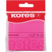 Samoljepljivi blok 75x75mm roza neon 100 listova Kores