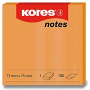 Samoljepljivi blok 75x75mm narančasti neon 100 listova Kores