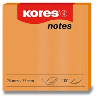 Samoljepljivi blok 75x75mm narančasti neon 100 listova Kores Samoljepljivi blok 75x75mm narančasti neon 100 listova Kores
