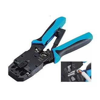 PROFI kliješta za stezanje sa čegrtaljkom za RJ10, RJ11, RJ12, RJ45, DEC konektore sa skidačem PROFI kliješta za stezanje sa čegrtaljkom za RJ10, RJ11, RJ12, RJ45, DEC konektore sa skidačem