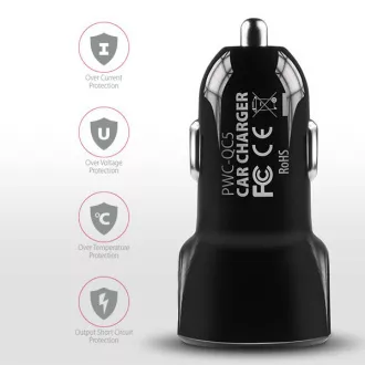 AXAGON PWC-QC5, BRZI i SMART auto punjač, 2x port QC3.0 / AFC / FCP + 5V-2.6A, 31.5W AXAGON PWC-QC5, BRZI i SMART auto punjač, 2x port QC3.0 / AFC / FCP + 5V-2.6A, 31.5W