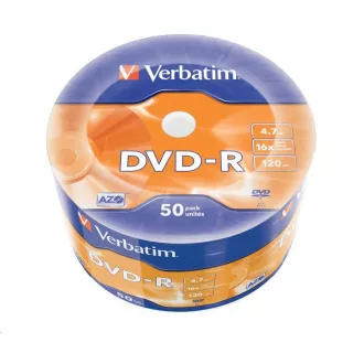 VERBATIM DVD-R (paket od 50) 16x WRAP 4,7 GB MAT