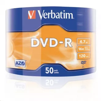 VERBATIM DVD-R (paket od 50) 16x WRAP 4,7 GB MAT
