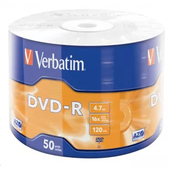 VERBATIM DVD-R (paket od 50) 16x WRAP 4,7 GB MAT