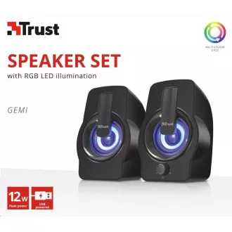 TRUST Gemi RGB 2.0 set zvučnika - crni