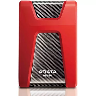 ADATA vanjski HDD 1TB USB 3.1 DashDrive Durable HD650, crveni (guma, otporan na udarce)