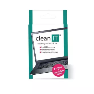 CLEAN IT otopina za čišćenje ekrana s krpom, 2x30ml CLEAN IT otopina za čišćenje ekrana s krpom, 2x30ml