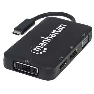 MANHATTAN USB-C 4-u-1 priključna stanica, 1xDP, 1xHDMI, 1xVGA, 1xDVI MANHATTAN USB-C 4-u-1 priključna stanica, 1xDP, 1xHDMI, 1xVGA, 1xDVI