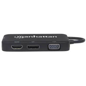 MANHATTAN USB-C 4-u-1 priključna stanica, 1xDP, 1xHDMI, 1xVGA, 1xDVI MANHATTAN USB-C 4-u-1 priključna stanica, 1xDP, 1xHDMI, 1xVGA, 1xDVI