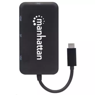 MANHATTAN USB-C 4-u-1 priključna stanica, 1xDP, 1xHDMI, 1xVGA, 1xDVI MANHATTAN USB-C 4-u-1 priključna stanica, 1xDP, 1xHDMI, 1xVGA, 1xDVI