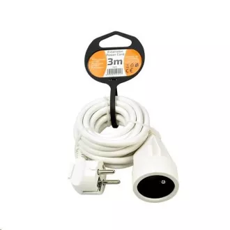 Solight produžni kabel - konektor, 1 utičnica, bijeli, 3m Solight produžni kabel - konektor, 1 utičnica, bijeli, 3m