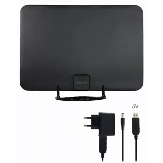 EVOLVEO Xany 2A, 230/5V, aktivna sobna antena FM/DAB+/DVB-T2, LTE filter, 4G, 5G