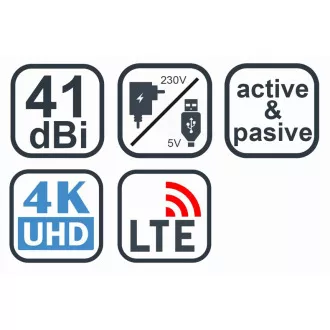 EVOLVEO Xany 2C LTE 230/5V, aktivna sobna antena FM/DAB+/DVB-T/T2, LTE filter