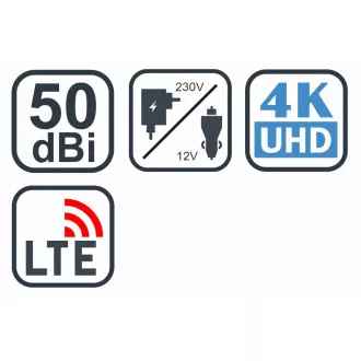 EVOLVEO Xany 4, 230/12V, aktivna sobna antena FM/DAB+/DVB-T2, LTE filter, 4G, 5G