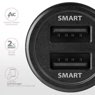 AXAGON PWC-5V5, SMART auto punjač, 2x port 5V-2.4A + 2.4A, 24W AXAGON PWC-5V5, SMART auto punjač, 2x port 5V-2.4A + 2.4A, 24W