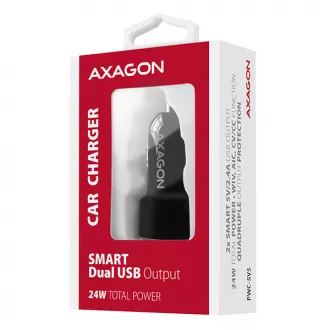 AXAGON PWC-5V5, SMART auto punjač, 2x port 5V-2.4A + 2.4A, 24W AXAGON PWC-5V5, SMART auto punjač, 2x port 5V-2.4A + 2.4A, 24W