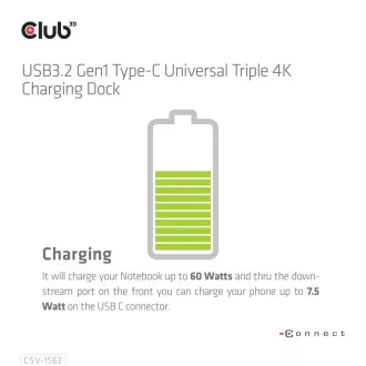 Club3D USB-C priključna stanica 13u1, 2xDP, 3xHDMI, 1xUSB-C, 5xUSB, 1xRJ45, 1x3,5 mm, crna