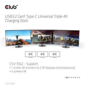 Club3D USB-C priključna stanica 13u1, 2xDP, 3xHDMI, 1xUSB-C, 5xUSB, 1xRJ45, 1x3,5 mm, crna
