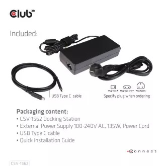 Club3D USB-C priključna stanica 13u1, 2xDP, 3xHDMI, 1xUSB-C, 5xUSB, 1xRJ45, 1x3,5 mm, crna