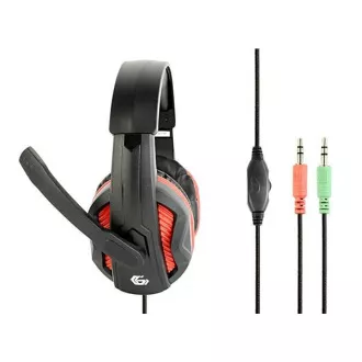 GEMBIRD slušalice s mikrofonom GHS-03, gaming, crno-crvene